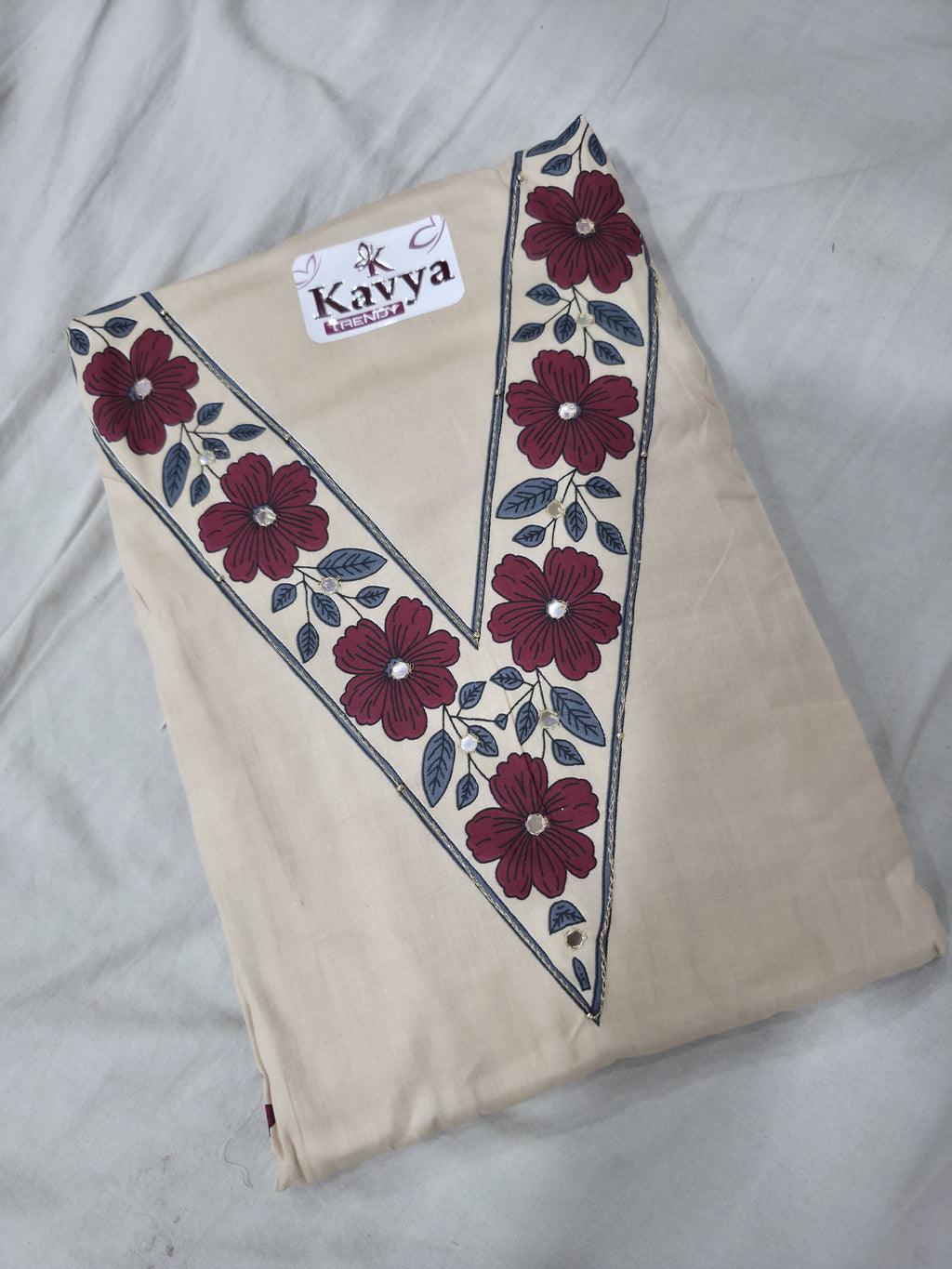 Classic Maroon Floral Print Unstitched Jaam Suit
